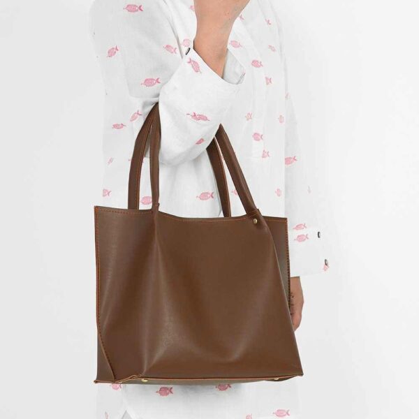 Daily Tote Bag Brown - Image 3