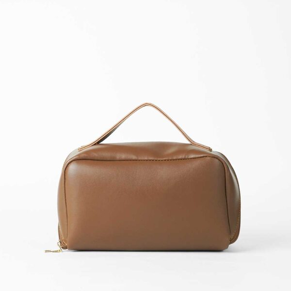 Large Capacity Travel Cosmetic Bag Brown - Image 3