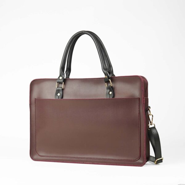 Multi Pockets Laptop Bag (Maroon) - Image 2