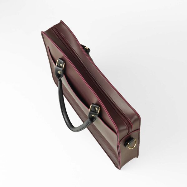 Multi Pockets Laptop Bag (Maroon) - Image 4